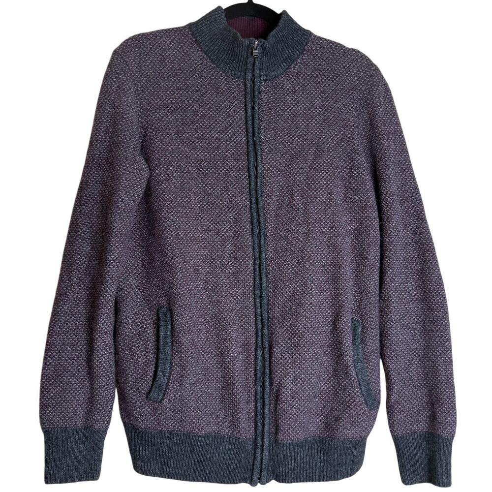 Jos A Bank Reserve Sweater Men Large Wool Modern knit preppy dark academia